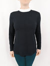Lotties Eco Shirts & Tops Black with White Collar Women's Bamboo Turtle Neck Top