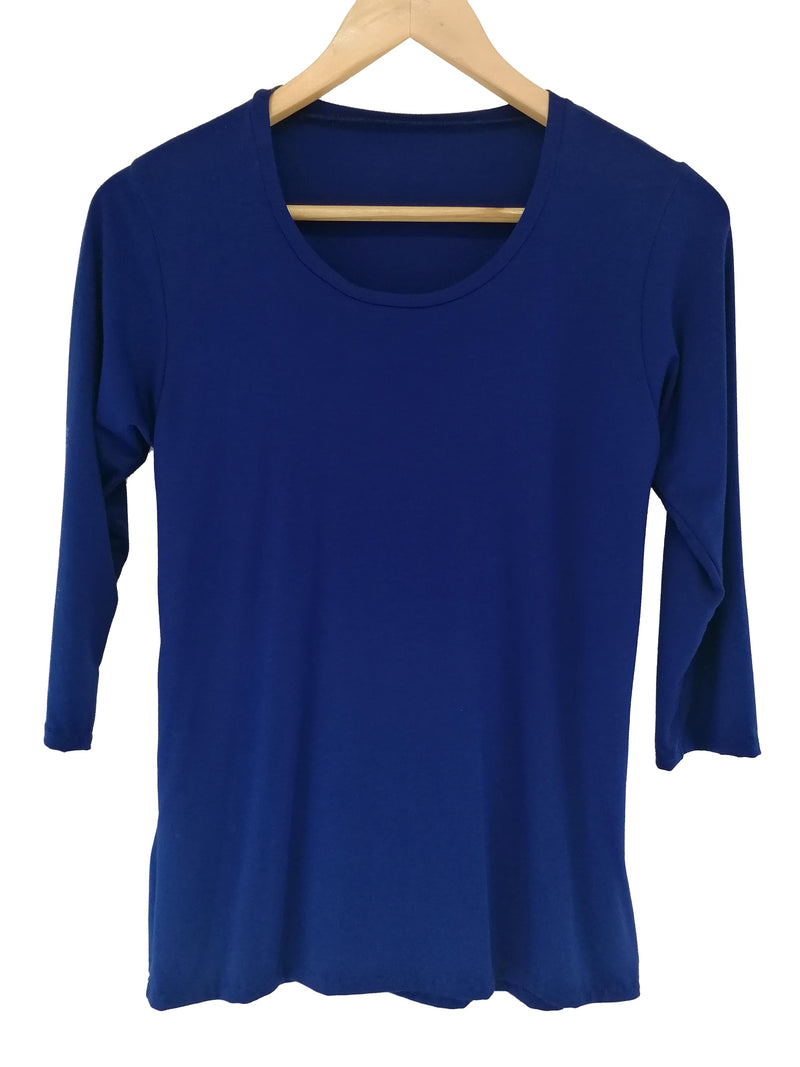 Lotties Eco Shirts & Tops Royal Blue Womens Bamboo Basic Sleeved Top