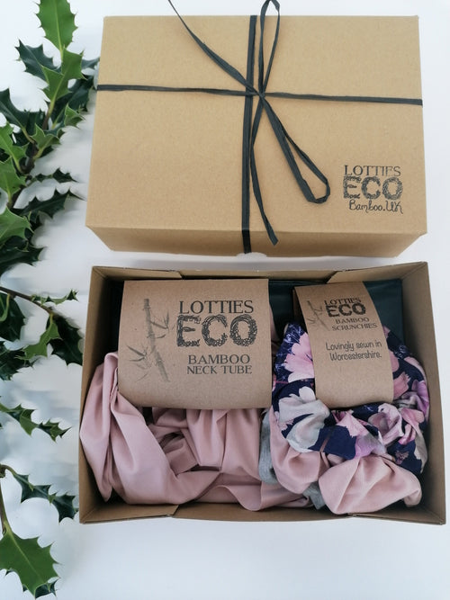 Lotties Eco Socks Womens Giftbox Snood & Srunchie set