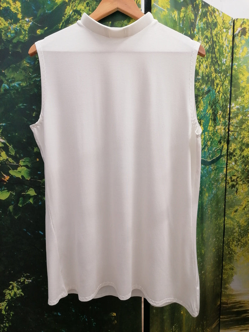 Lotties Eco Top Ivory Womens Bamboo Clerical Sleeveless Top