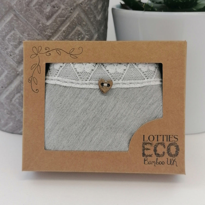 Lotties Eco Underwear Lt Grey / Hipster Low-Rise Womens Bamboo Knicker Giftbox