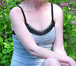 Made in Our Workshop Top Lt Grey & Black Lace Bamboo Cami Top