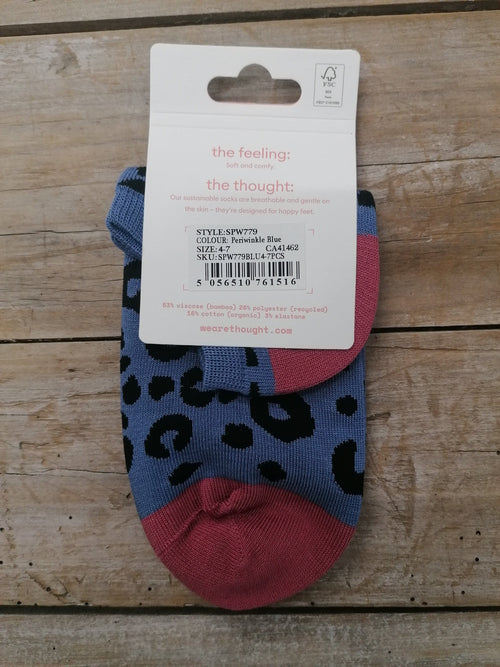 Thought Socks Women's Ankle Trainer sock pink animal