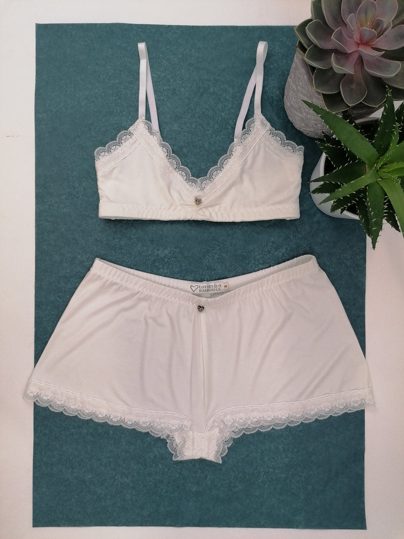 Women's Bamboo Sleepwear Pajamas X-Small (6-8) / French Style Bridal Giftbox Set